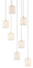 Currey and Company - 9000-0711 - Seven Light Pendant - Dove - White