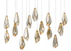Currey and Company - 9000-0706 - 15 Light Pendant - Glace - Raj Mirror/Antique Brass