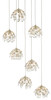 Currey and Company - 9000-0669 - Seven Light Pendant - Crystal - Crystal/ Contemporary Silver Leaf