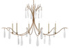 Currey and Company - 9000-0545 - Six Light Chandelier - Marshallia - Rustic Gold/Faux Rock Crystal