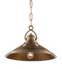 Currey and Company - 9000-0407 - One Light Pendant - Weybright - Vintage Brass