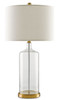 Currey and Company - 6510 - One Light Table Lamp - Hazel - Clear Seeded Glass/Brass