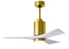 Matthews Fan Company - PA3-BRBR-MWH-42 - 42Ceiling Fan - Patricia - Brushed Brass