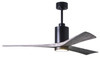 Matthews Fan Company - PA3-BK-BW-60 - 60Ceiling Fan - Patricia - Matte Black