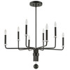 Uttermost - 21353 - Eight Light Chandelier - Ebony - Matte Black With White Marble
