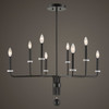 Uttermost - 21353 - Eight Light Chandelier - Ebony - Matte Black With White Marble