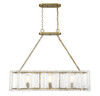Savoy House - 1-8203-3-322 - Three Light Linear Chandelier - Genry - Warm Brass