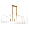 Savoy House - 1-7804-5-142 - Five Light Linear Chandelier - Sheffield - White with Warm Brass Accents