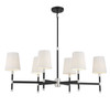Savoy House - 1-1631-6-173 - Six Light Linear Chandelier - Brody - Matte Black with Polished Nickel Accents
