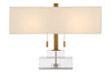 Currey and Company - 6000-0602 - Two Light Table Lamp - Chiara - Clear/Antique Brass