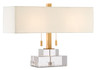 Currey and Company - 6000-0602 - Two Light Table Lamp - Chiara - Clear/Antique Brass