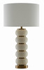 Currey and Company - 6000-0276 - One Light Table Lamp - Luko - White Mud/Antique Brass