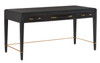 Currey and Company - 3000-0207 - Desk - Verona - Black Lacquered Linen/Champagne