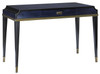 Currey and Company - 3000-0123 - Desk - Kallista - Dark Sapphire/Caviar Black/Antique Brass