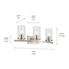 Kichler - 45497NICLR - Three Light Bath - Crosby - Brushed Nickel