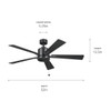 Kichler - 330242SBK - 52"Ceiling Fan - Lucian II - Satin Black