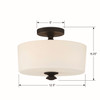 Crystorama - TRA-A3302-BF - Two Light Semi Flush Mount - Travis - Black Forged