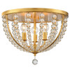 Crystorama - ROX-A9000-GA - Three Light Flush Mount - Roxy - Antique Gold