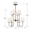 Crystorama - KEE-A3008-VG - Eight Light Chandelier - Keenan - Vibrant Gold