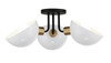 Crystorama - GIG-810-BK-AG - Three Light Semi Flush Mount - Gigi - Black / Aged Brass
