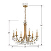 Crystorama - 8826-GA-CL-SAQ - Six Light Chandelier - Bridgehampton - Antique Gold