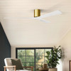Matthews Fan Company - IR3H-BRBR-MWH-72 - 72"Ceiling Fan - Irene-3H - Brushed Brass