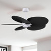 Matthews Fan Company - AKTP-MWH-BK - 48"Ceiling Fan - Alessandra TROPICAL - Matte White