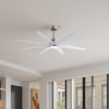 Matthews Fan Company - ANLK-BN-MWH-64 - 64"Ceiling Fan - Ariella-LK - Brushed Nickel