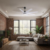 Matthews Fan Company - ANLK-BK-MWH-64 - 64"Ceiling Fan - Ariella-LK - Matte Black