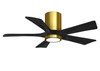 Matthews Fan Company - IR5HLK-BRBR-BK-42 - 42"Ceiling Fan - Irene-5HLK - Brushed Brass