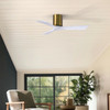 Matthews Fan Company - IR3H-BRBR-MWH-42 - 42"Ceiling Fan - Irene-3H - Brushed Brass