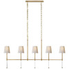 Visual Comfort Signature - SK 5055HAB-NP - Five Light Linear Chandelier - Camille - Hand-Rubbed Antique Brass