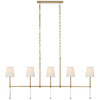 Visual Comfort Signature - SK 5055HAB-NP - Five Light Linear Chandelier - Camille - Hand-Rubbed Antique Brass
