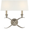Visual Comfort Signature - CHD 1191AN-NP - Two Light Wall Sconce - Cross Bouillotte - Antique Nickel