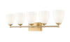 Z-Lite - 7004-5V-MGLD - Five Light Vanity - Oren - Modern Gold