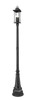 Z-Lite - 5017PHBR-564P-BK - Four Light Outdoor Post Mounted Fixture - Tiberius - Black