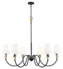 Z-Lite - 4014-46MB-MGLD - Six Light Chandelier - Claudelle - Matte Black + Modern Gold