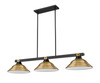 Z-Lite - 1955-3MB-RB-SRB - Three Light Billiard - Bronte - Matte Black + Rubbed Brass