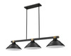 Z-Lite - 1955-3MB-RB-SMB - Three Light Billiard - Bronte - Matte Black + Rubbed Brass