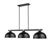 Z-Lite - 1955-3MB-RB-D13MB - Three Light Billiard - Bronte - Matte Black + Rubbed Brass