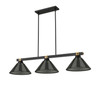 Z-Lite - 1955-3MB-RB-ARS - Three Light Billiard - Bronte - Matte Black + Rubbed Brass