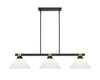 Z-Lite - 1955-3MB-RB-AMO14 - Three Light Billiard - Bronte - Matte Black + Rubbed Brass