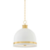 Hudson Valley - 2133-AGB/SWH - Three Light Pendant - Briscoe - Aged Brass
