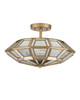 Currey and Company - 9000-1362 - Three Light Semi-Flush Mount - Valentina - Antique Brass/Antique Silver