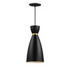 Maxim - 11301BKSBR - One Light Mini Pendant - Carillon - Black / Satin Brass