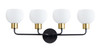 Maxim - 11274SWBZSBR - Four Light Bath Vanity - Coraline - Bronze / Satin Brass