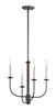 Maxim - 10324BKSN - Four Light Chandelier - Wesley - Black / Satin Nickel