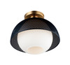 Maxim - 10083WTBKSBR - One Light Flush Mount - Perf - Black / Satin Brass