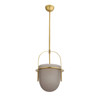 Arteriors - DPC37 - One Light Pendant - Kathleen - Frosted Smoke/Antique Brass