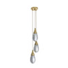 Arteriors - DPC35 - Three Light Chandelier - Giselle - Smoke Luster/Antique Brass